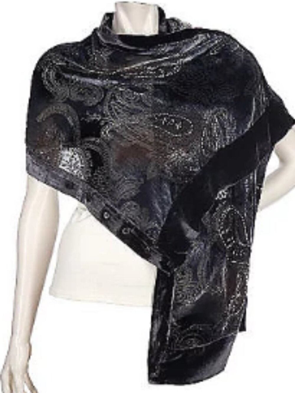 Lizden Velvet Beaded Burnout Shrug  16774